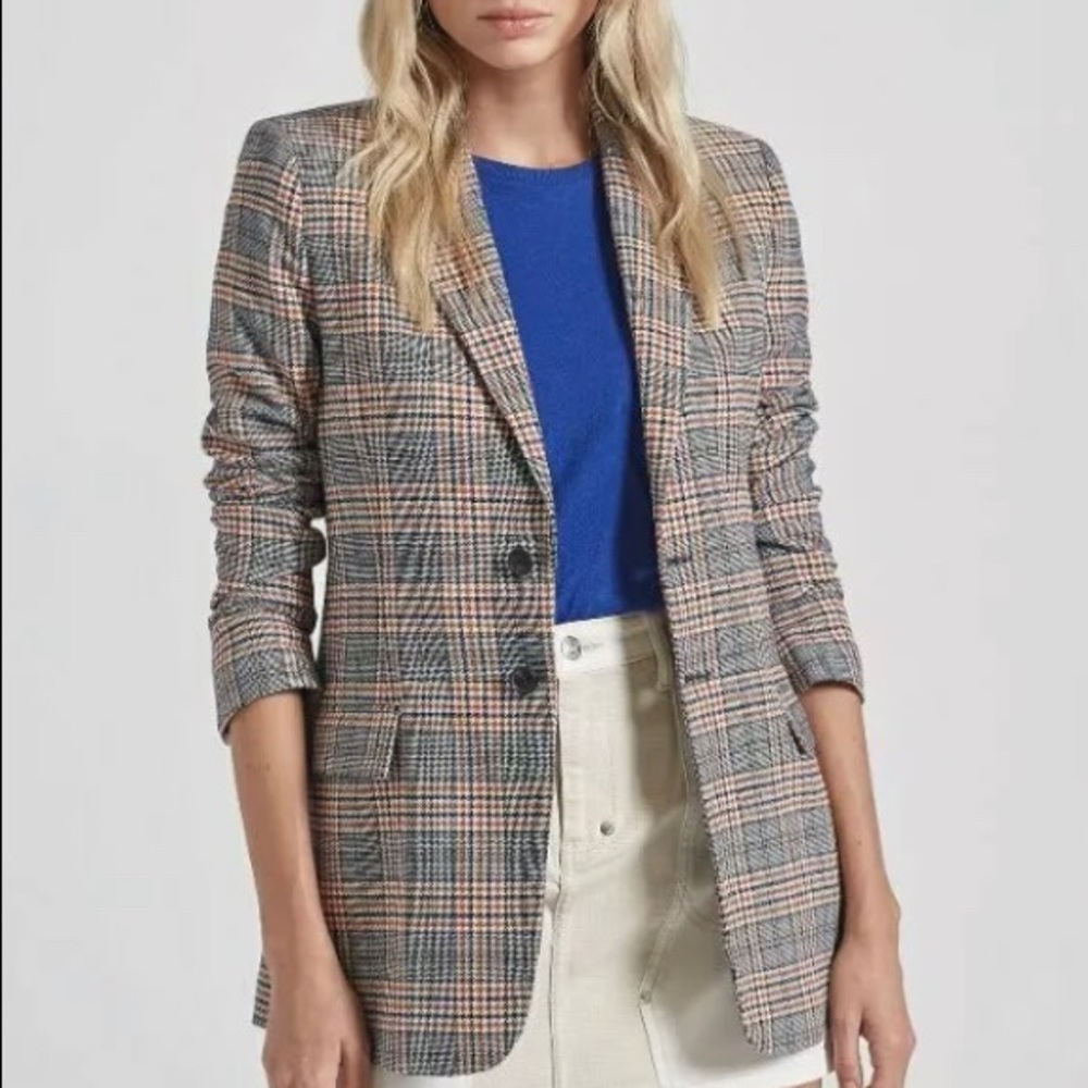 NWT Current Elliot calla plaid blazer